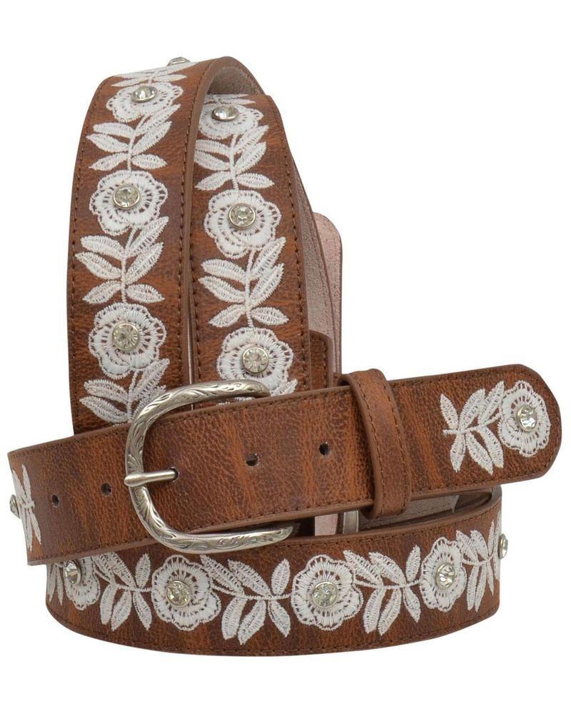 Shyanne Women's White Floral Embroidered Belt