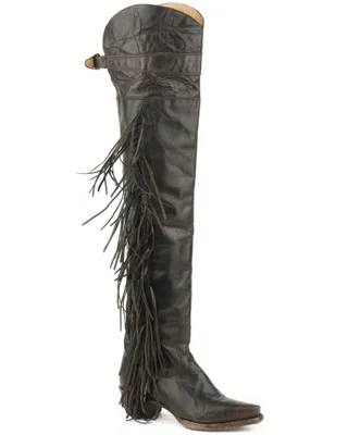 Stetson Women's Black Glam Over The Knee Boots - Snip Toe