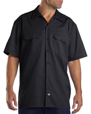 Dickies Men's Solid Flex Twill Short Sleeve Button Down Work Shirt