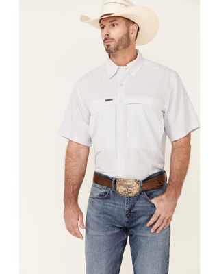 Panhandle Men's Performance Geo Print Short Sleeve Button Down Western Shirt