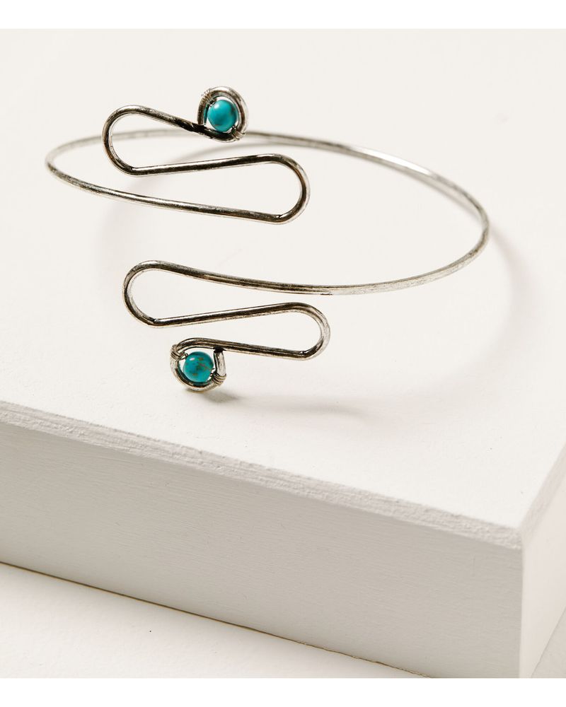 Shyanne Women's Silver & Turquoise Upper Arm Band Bracelet