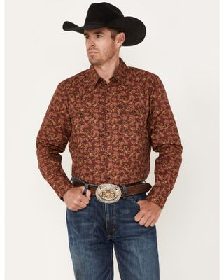 Cody James Men's On Tour Paisley Print Snap Western Shirt