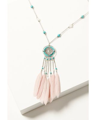 Shyanne Women's Prism Skies Feather Beaded Tassel Necklace