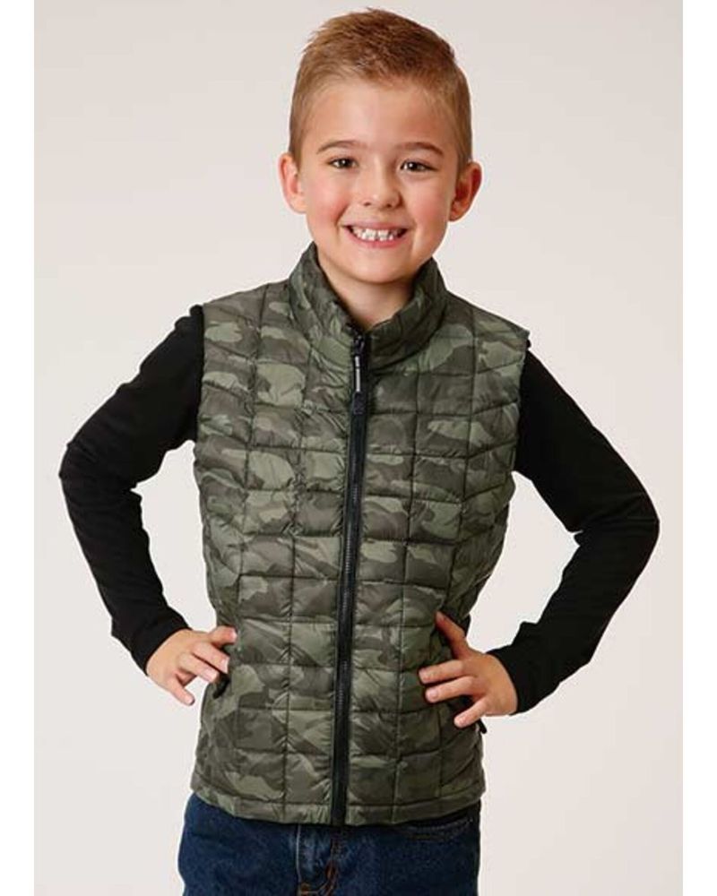 boys camo puffer vest