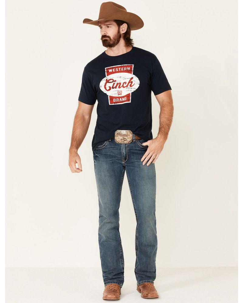 Cinch Men's Navy Vintage Logo Short Sleeve T-Shirt
