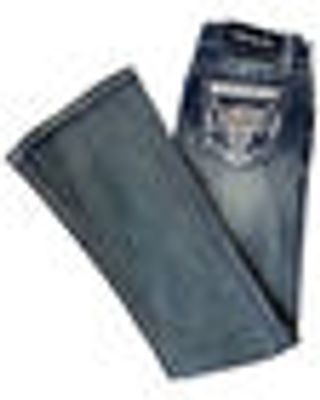 Grace LA Girls' Steer Head Pocket Medium Wash Bootcut Jeans