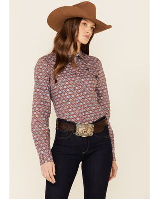 Cinch Women's Geo Print Long Sleeve Button Down Western Core Shirt