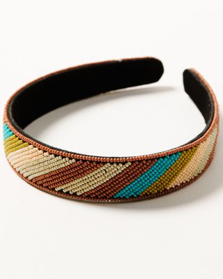 Ink + Alloy Women's Rust & Turquoise Diagonal Stripe Headband