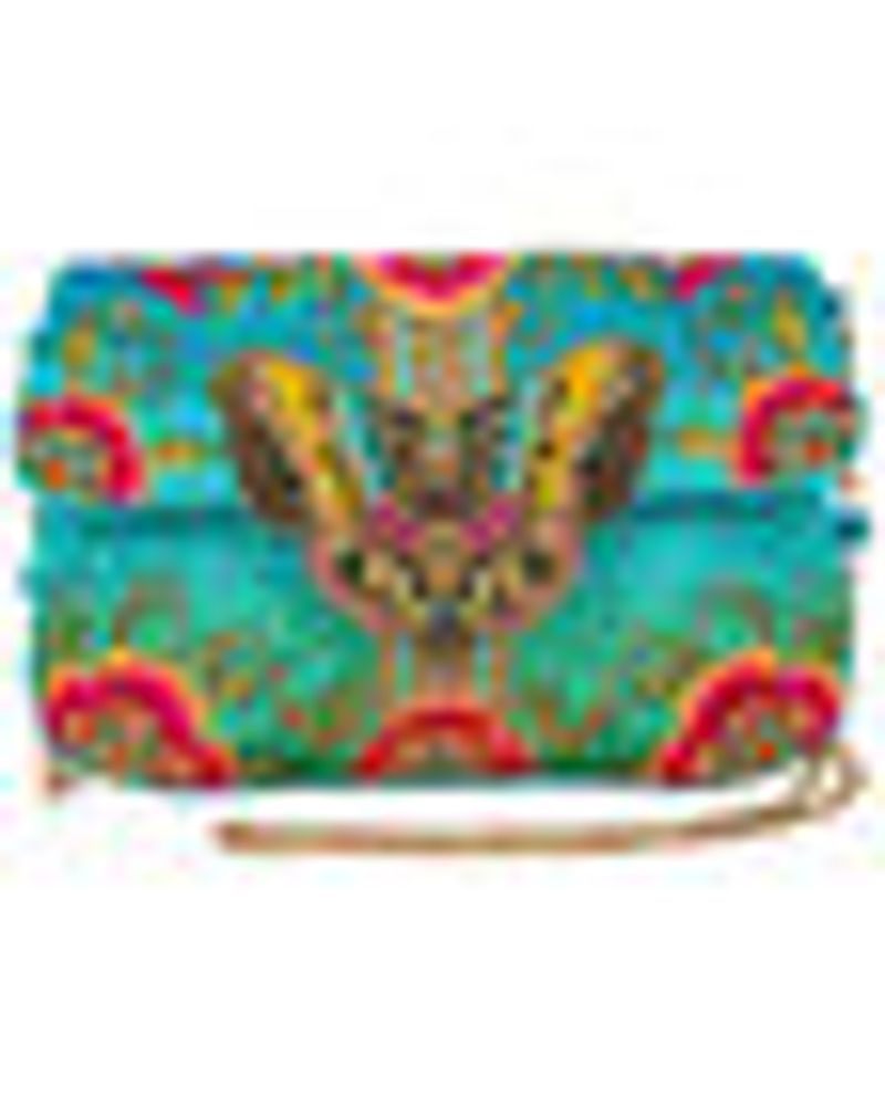 Mary Frances Women's Butterfly Love Crossbody Beaded Clutch Handbag