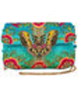 Mary Frances Women's Butterfly Love Crossbody Beaded Clutch Handbag