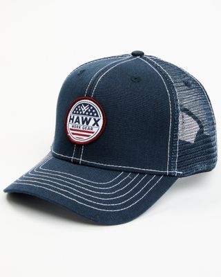 Hawx Men's Navy Stars & Stripes Circle Logo Patch Mesh-Back Ball Cap