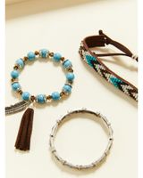 Shyanne Women's Summer Nights Turquoise Southwestern Beaded Bracelet Set