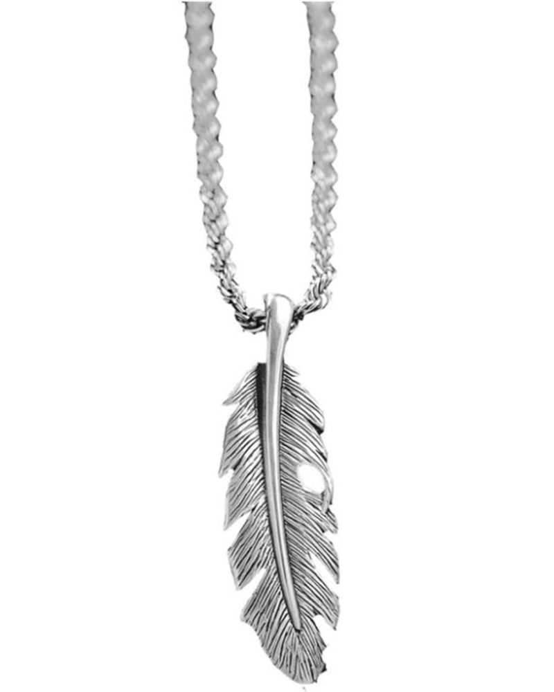 Men's Necklace Men's Feather Necklace Men's 