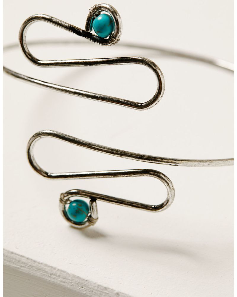 Shyanne Women's Silver & Turquoise Upper Arm Band Bracelet