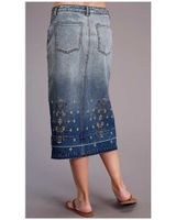 Stetson Women's Embroidered Long Denim Skirt