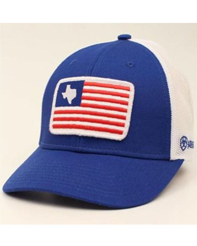 Ariat® Men's USA Flag Shield Mesh Back Snapback Patch Cap Hats