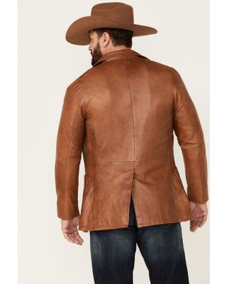 Understated Leather Men's High Noon Blazer - Dark Brown
