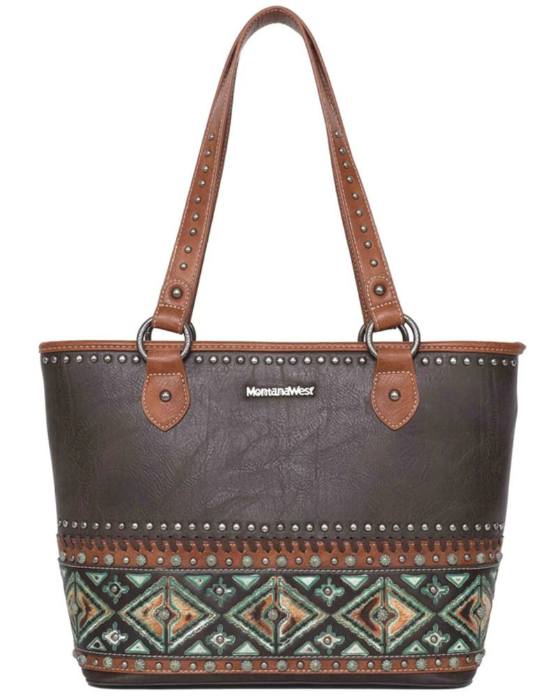 Montana West Women's Southwestern Print Tooled Collection Concealed Carry Western Tote Bag