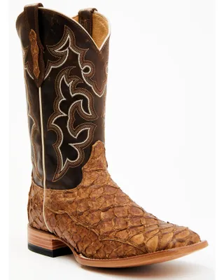 Cody James Men's Exotic Pirarucu Skin Western Boots - Broad Square Toe