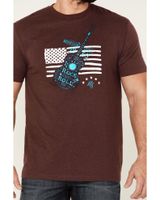 Moonshine Spirit Men's 1969 Guitar Graphic Short Sleeve Burgundy T-Shirt