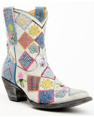 Yippee Ki Yay by Old Gringo Women's Heirloom Short Embroidered Patchwork Booties - Pointed Toe