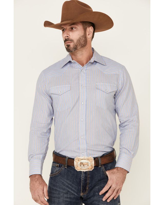 Roper Men's Poplin Long Sleeve Pearl Snap Western Shirt