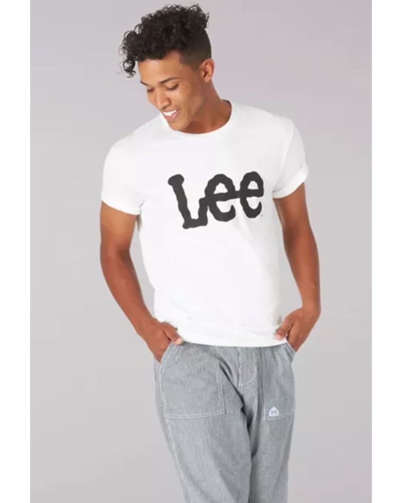 Short of Men\'s America® Sleeve Lee T-Shirt Mall White | Logo