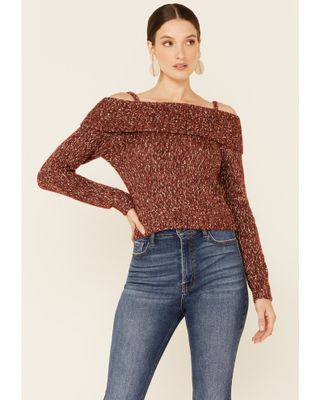 Shyanne Women's Chili Off-Shoulder Pullover Sweater