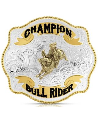 Montana Silversmiths Scalloped Champion Bullriding Belt Buckle