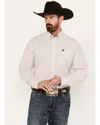 Cinch Men's Plaid Print Long Sleeve Button-Down Western Shirt - Big