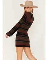 Shyanne Women's Stripe Ribbed Sweater Mini Dress