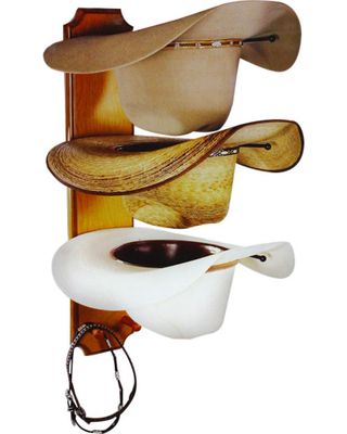 BB Ranch® Rolled Oak 3 Tiered Cowboy Hat Rack