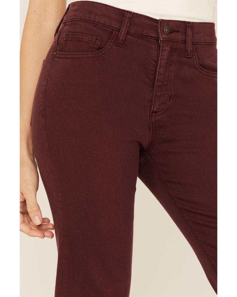 Sneak Peek Women's Plum Raw Hem Crop Jeans