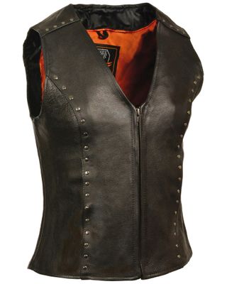 Milwaukee Leather Women's Studded Zip Front Vest - 5X