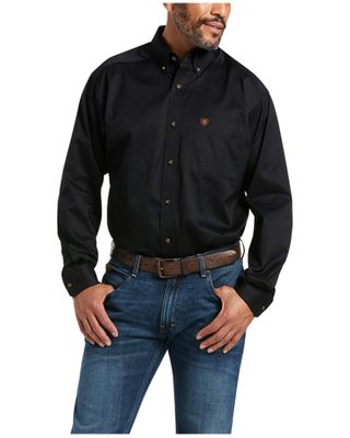 Ariat Men's Burgundy Solid Twill Long Sleeve Western Shirt