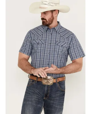 Cody James Men's Plaid Print Short Sleeve Western Snap Shirt