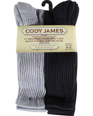 Cody James Men's Cushioned Boot Socks - 6 Pack