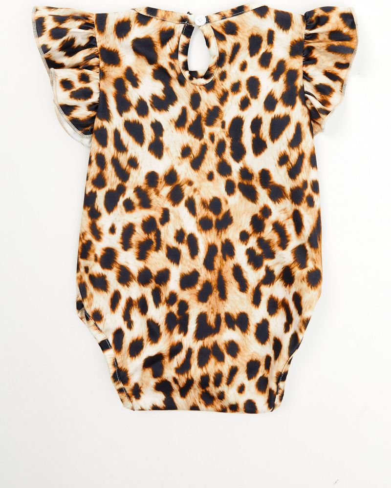 Shea Baby Infant Girls' Cheetah Print Fringe Onesie