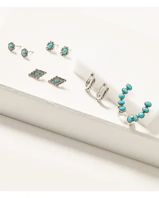 Shyanne Women's Dakota Turquoise & Silver 5-Piece Earrings Set