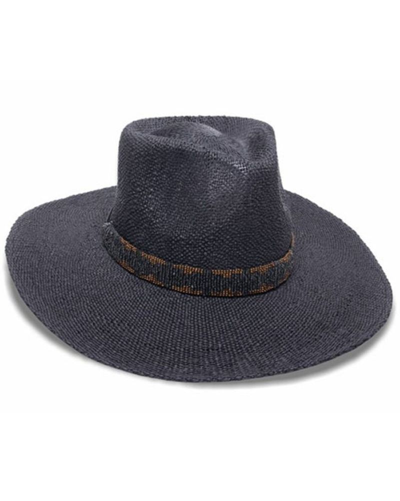 Nikki Beach Women's Black Twilight Toyo Straw Rancher Hat