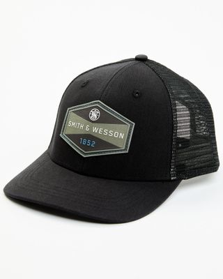 Smith & Wesson Men's Black Rubber Patch Baseball Cap
