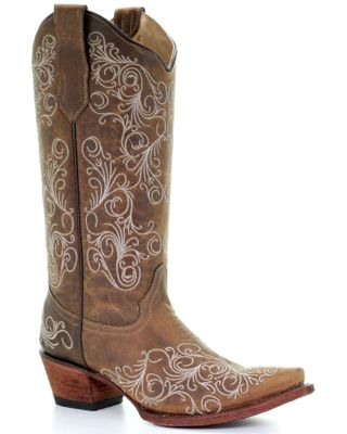 Circle G Women's Scrolling Embroidery Western Boots - Snip Toe