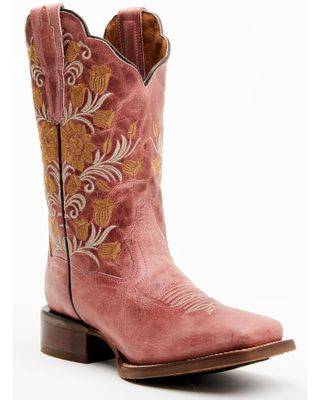 Dan Post Women's Athena Floral Embroidered Western Performance Boots - Broad Square Toe