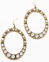Shyanne Women's Gold Rhinestone Beaded Hanging Hoop Dreamcatcher Earrings