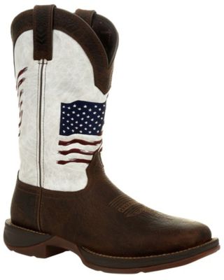 Durango Men's Flag Embroidery Western Performance Boots - Square Toe