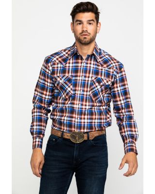 Rough Stock By Panhandle Men's Walpole Stretch Plaid Print Long Sleeve Western Shirt
