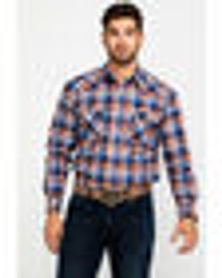Rough Stock By Panhandle Men's Walpole Stretch Plaid Long Sleeve Western Shirt