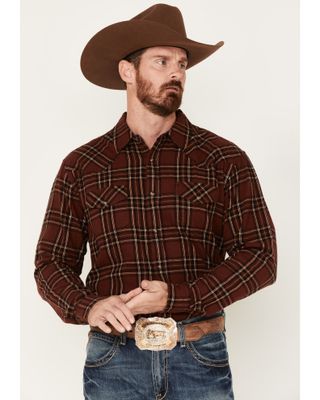 Cody James Men's Rusty Spur Plaid Print Long Sleeve Snap Western Flannel Shirt - Big & Tall