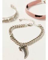 Shyanne Women's Disco Cowgirl Steer Head Chain & Cuff Bracelet Set - 3-Piece