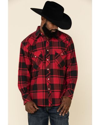 Resistol Men's Lumberjack Large Check Plaid Print Long Sleeve Pearl Snap Western Shirt